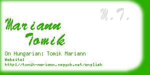 mariann tomik business card